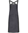 PR129 Premier Cross Back Barista Bib Apron BLACK DENIM colour image